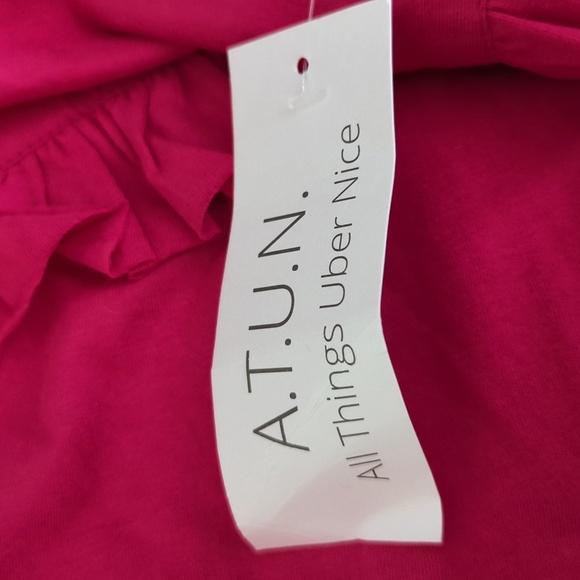 New with Tags ATUN Pink Sleeveless Cotton Ruffle Dress Girls Size 7-8 years - Picture 3 of 5